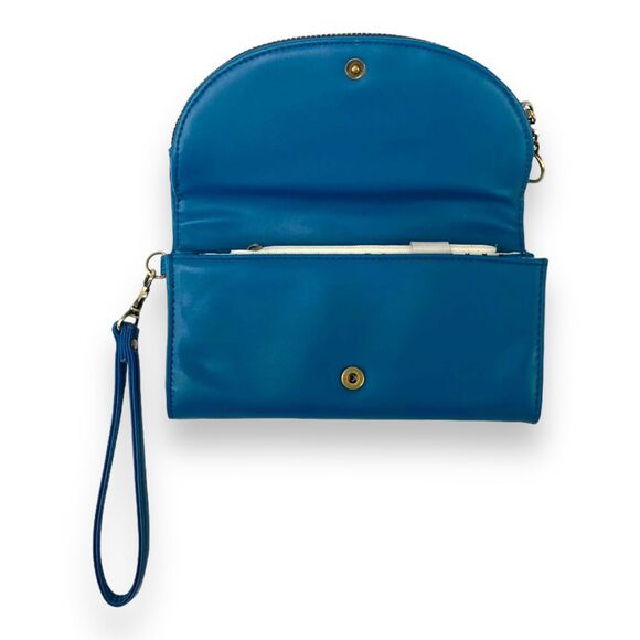 Charlotte Wristlet Wallet Phone Clutch Faux Leather w Coin Pocket Heart Charm - Picture 5 of 14